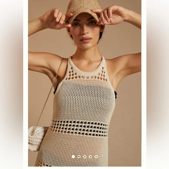 Anthropologie  Crochet Knit Coverup Dress One Size - Picture 9 of 11